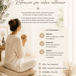 Retrouver son calme intérieur – expérience Holisense et Parenthèse Sacrée